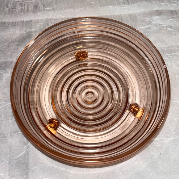 Sold! Vintage Anchor Hocking Pink Depression Glass Candy Dish Manhattan Pattern - Picture 2 of 4